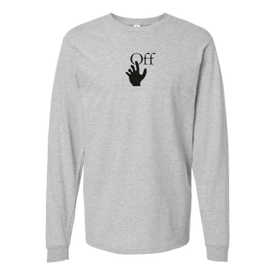 Men's Off-White Hand Logo Cotton Long Sleeve T-Shirt