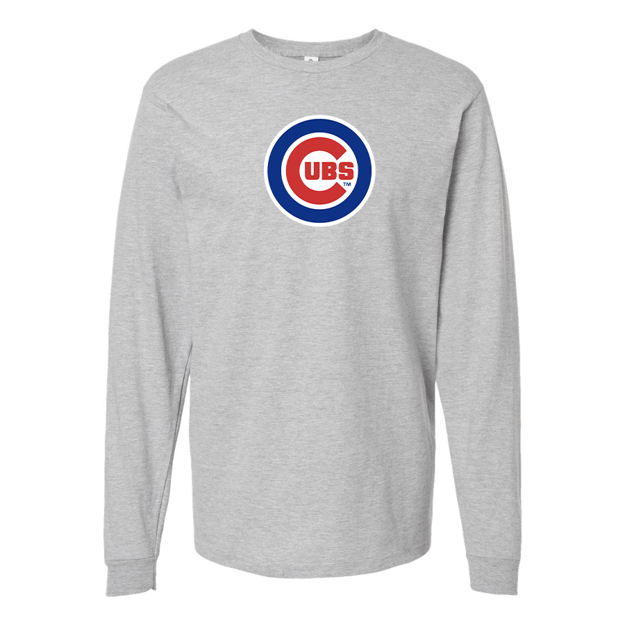 Men's Chicago Cubs Logo Cotton Long Sleeve T-Shirt