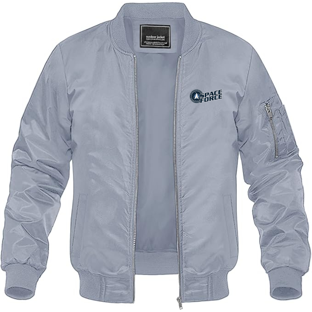 Men's Space Force Lightweight Bomber Jacket Windbreaker Softshell Varsity Jacket Coat