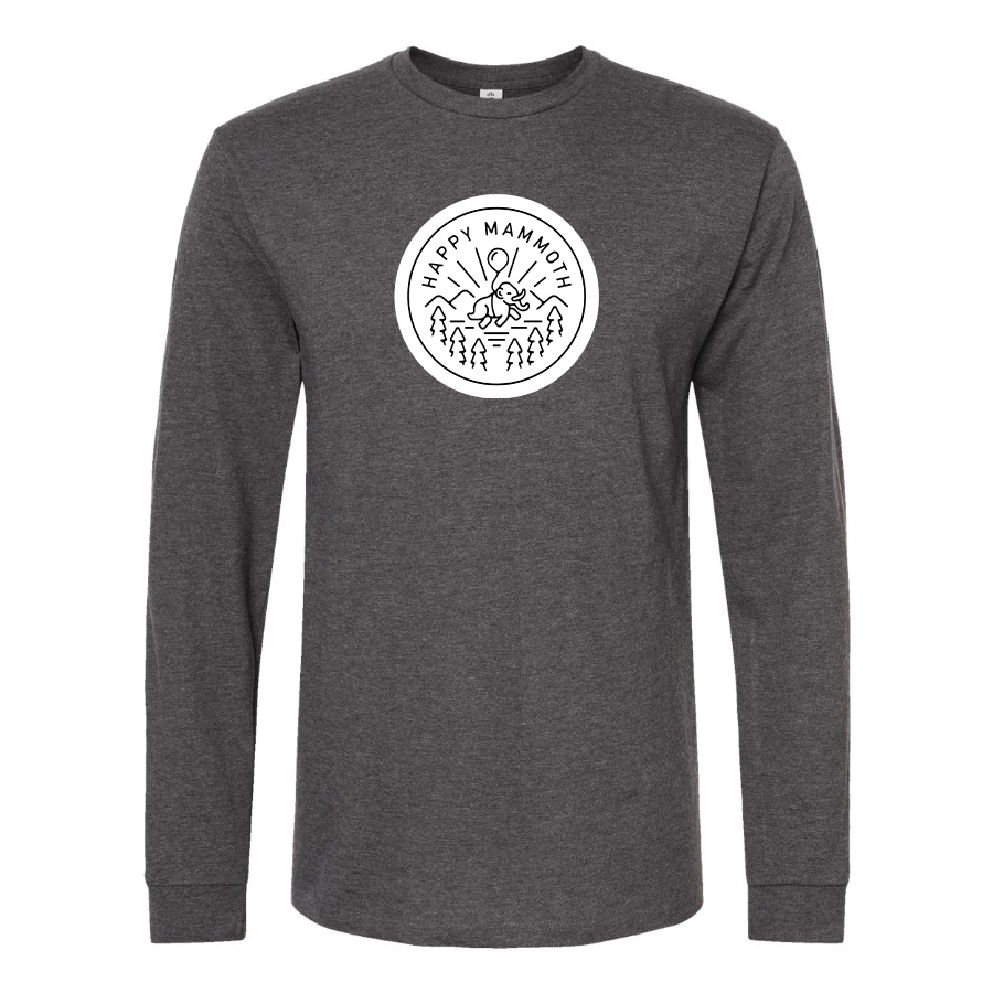Men's Happy Mammoth Logo Cotton Long Sleeve T-Shirt