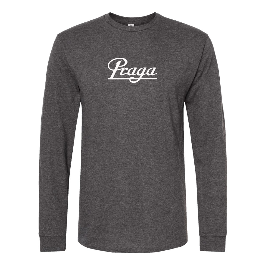 Men's Praga Logo Cotton Long Sleeve T-Shirt