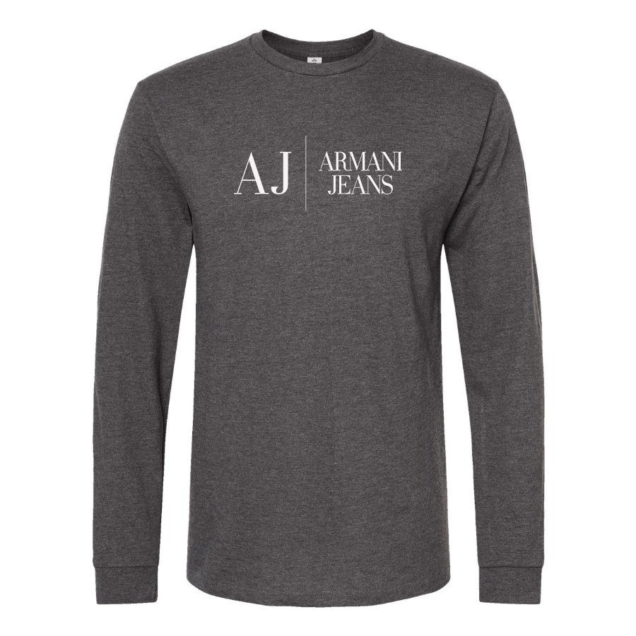 Men's Armani Jeans Logo Cotton Long Sleeve T-Shirt