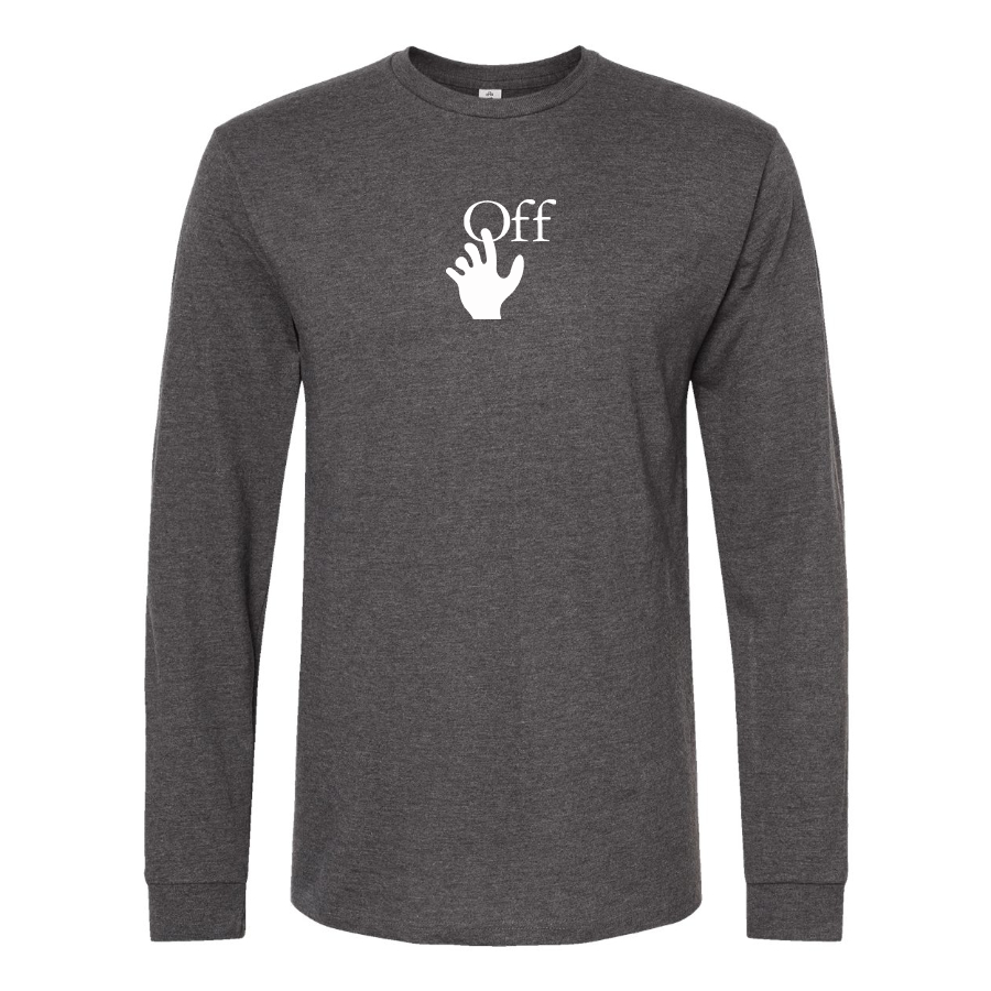 Men's Off-White Hand Logo Cotton Long Sleeve T-Shirt