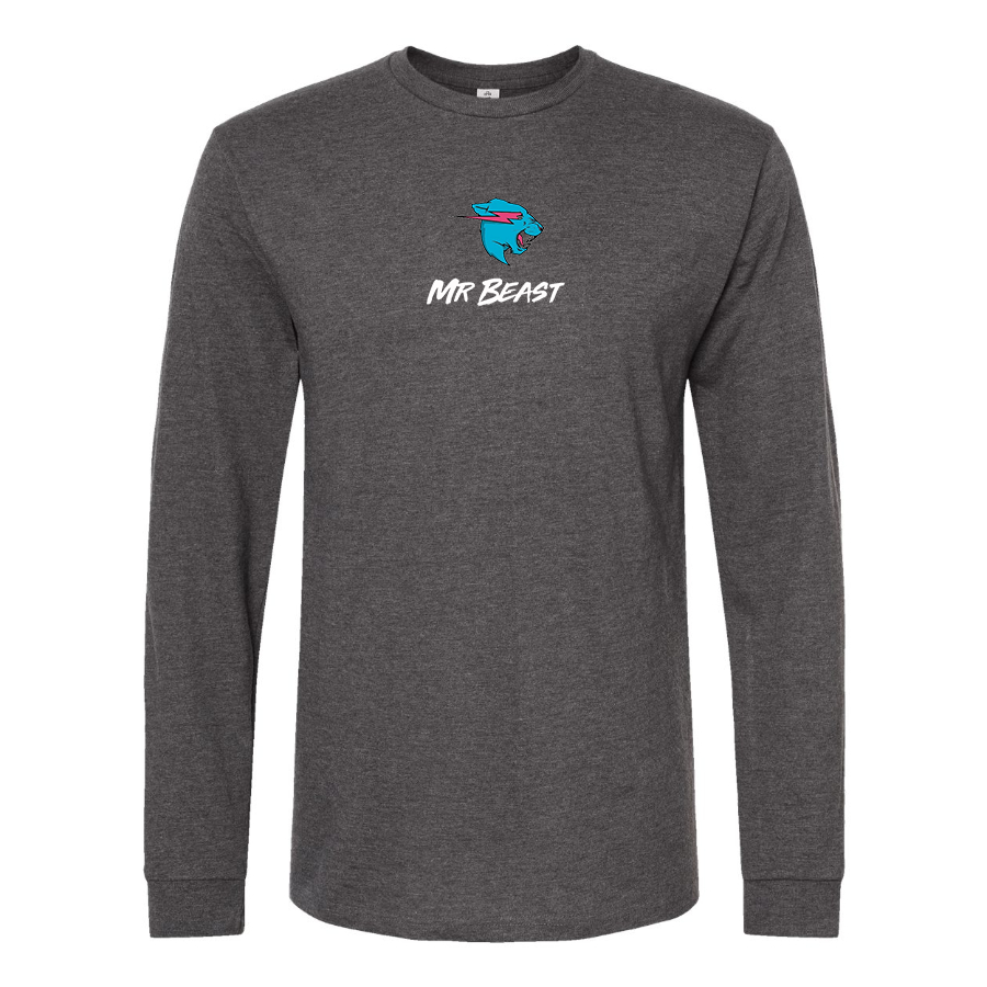 Men's Mr Beast Logo Cotton Long Sleeve T-Shirt