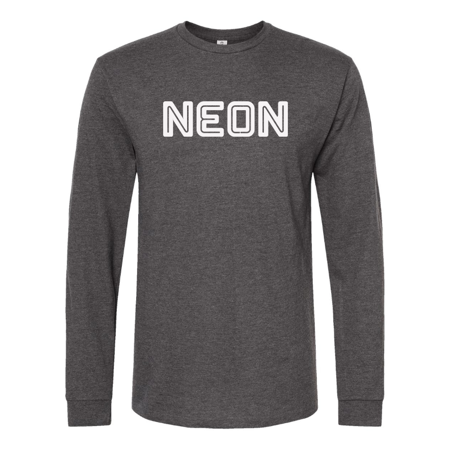 Men's Neon Logo Cotton Long Sleeve T-Shirt
