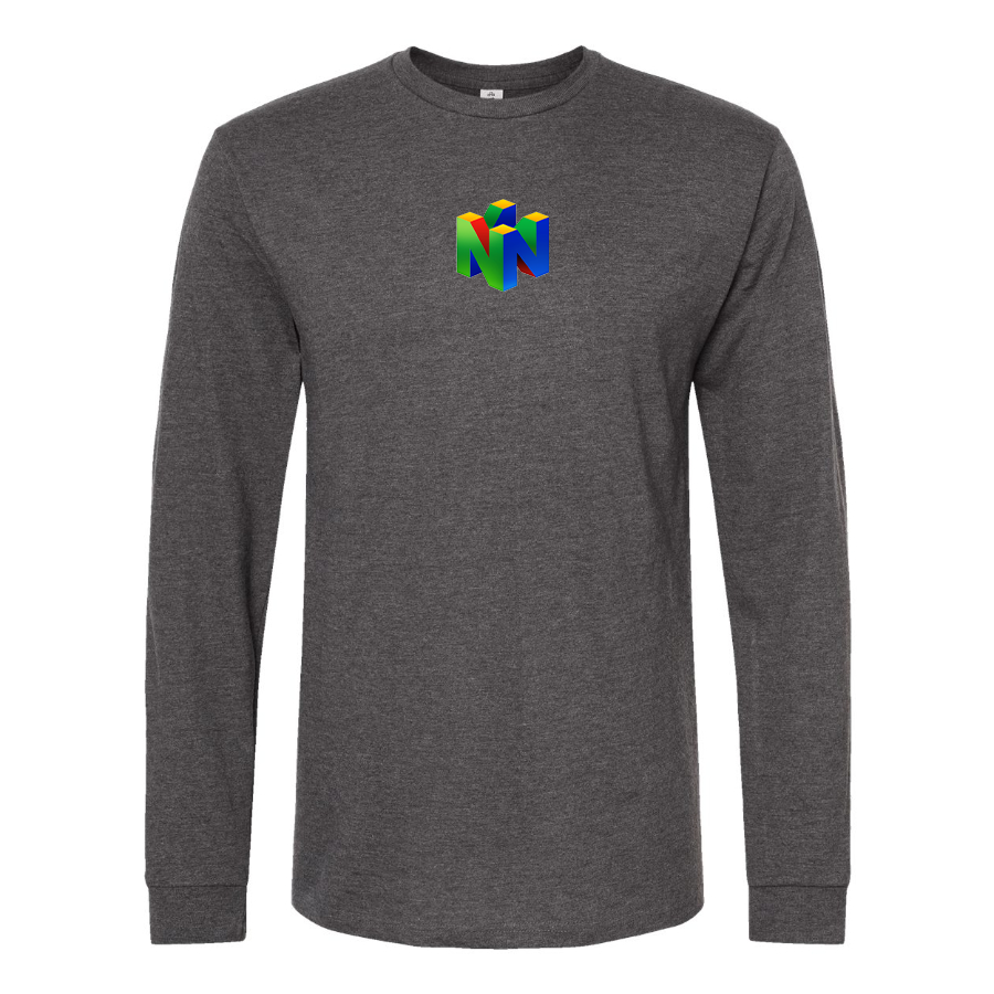 Men's Nintendo N64 Logo Cotton Long Sleeve T-Shirt