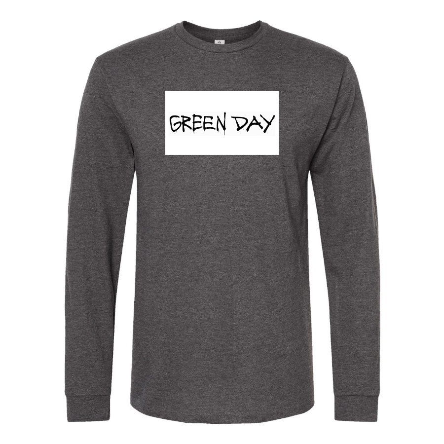 Men's Green Day Logo Cotton Long Sleeve T-Shirt