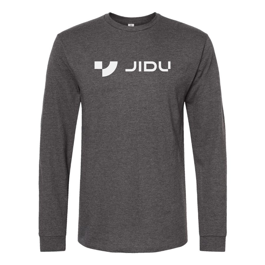 Men's Jidu Logo Cotton Long Sleeve T-Shirt
