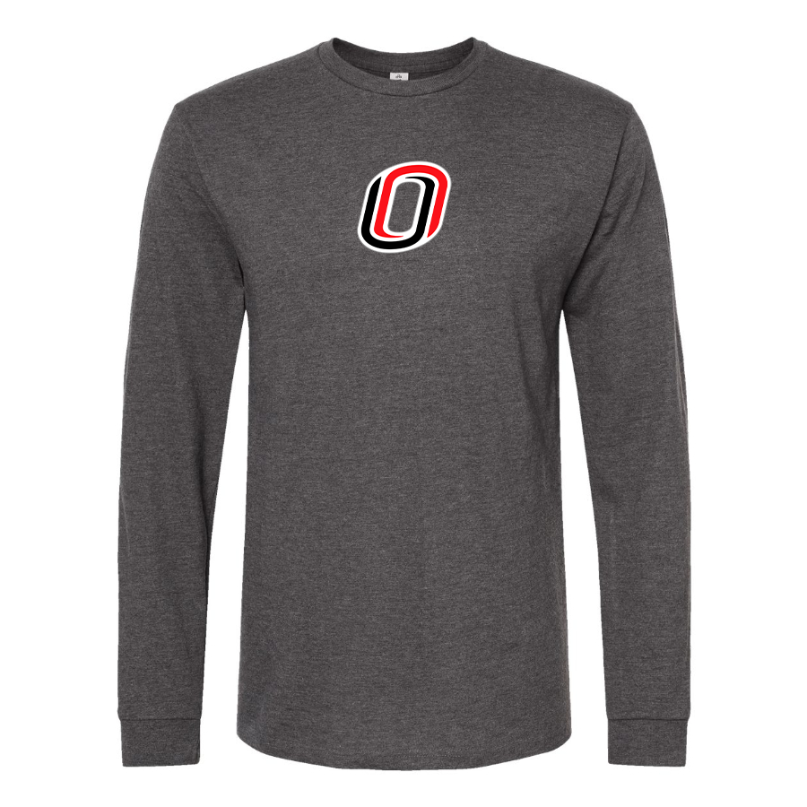 Men's Nebraska Omaha Mavericks Logo Cotton Long Sleeve T-Shirt