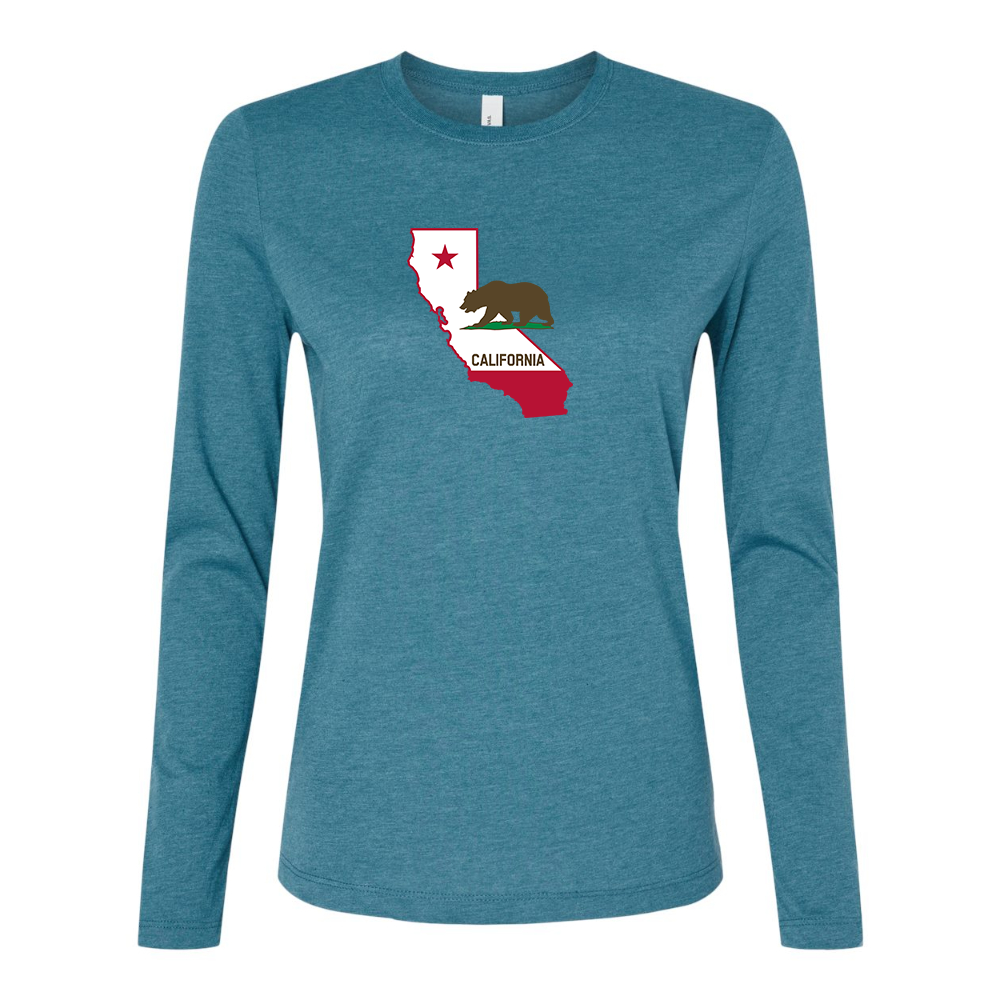 BELLA CANVAS California Bear Map Jersey Long Sleeve Tee