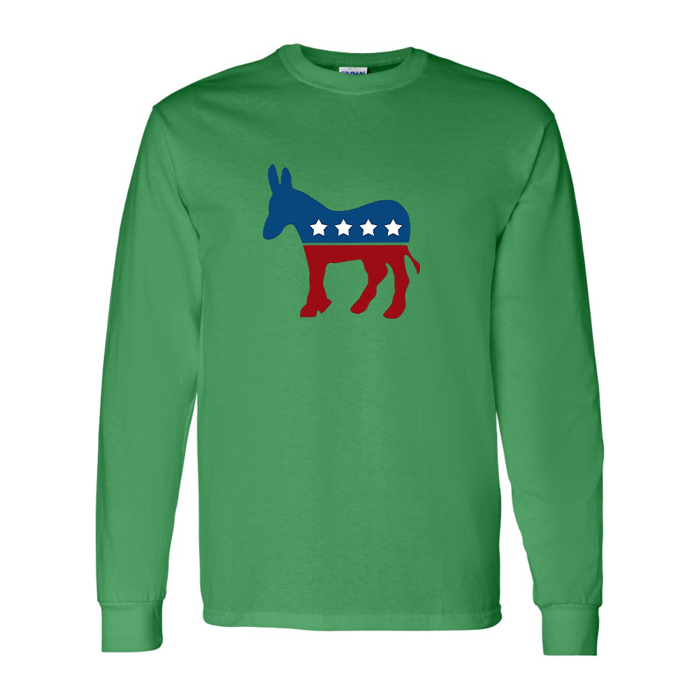 Men's Democrat Election Symbol Gildan Heavy Cotton Long Sleeve T-Shirt