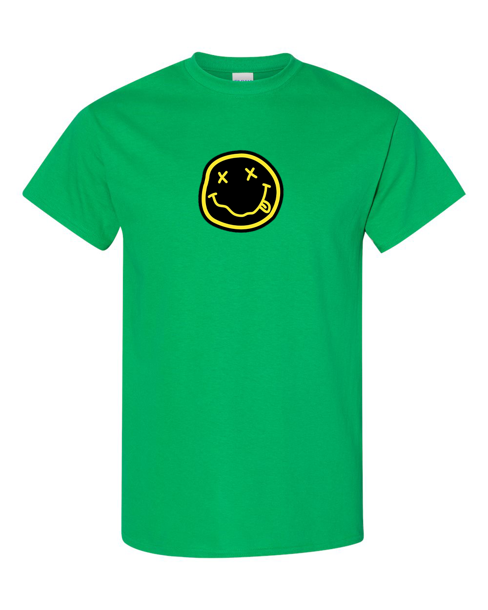 Men's Nirvana Yellow and Black Face Gildan Heavy Cotton T-Shirt