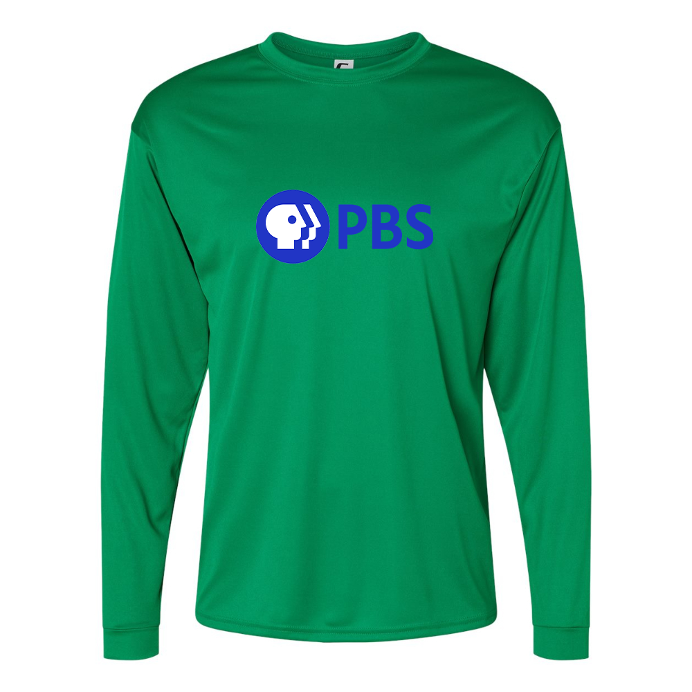Men's PBS Blue Performance Long Sleeve T-Shirt
