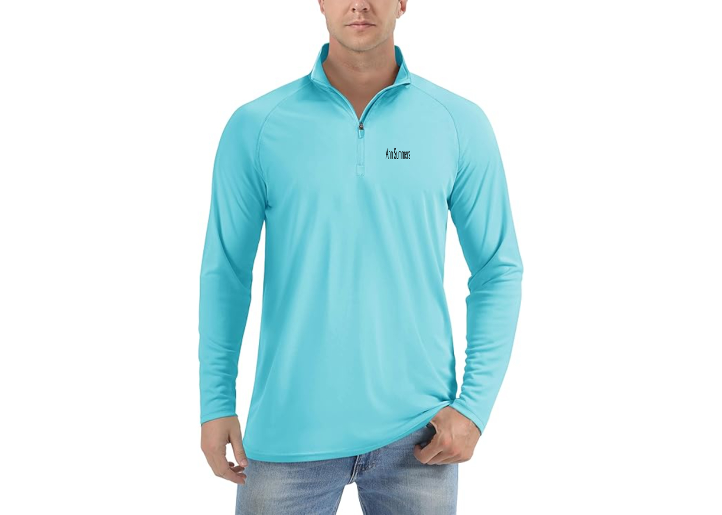 Men's Ann Summers Lightweight Quarter-Zip Athletic Shirt Long Sleeve Performance Wear