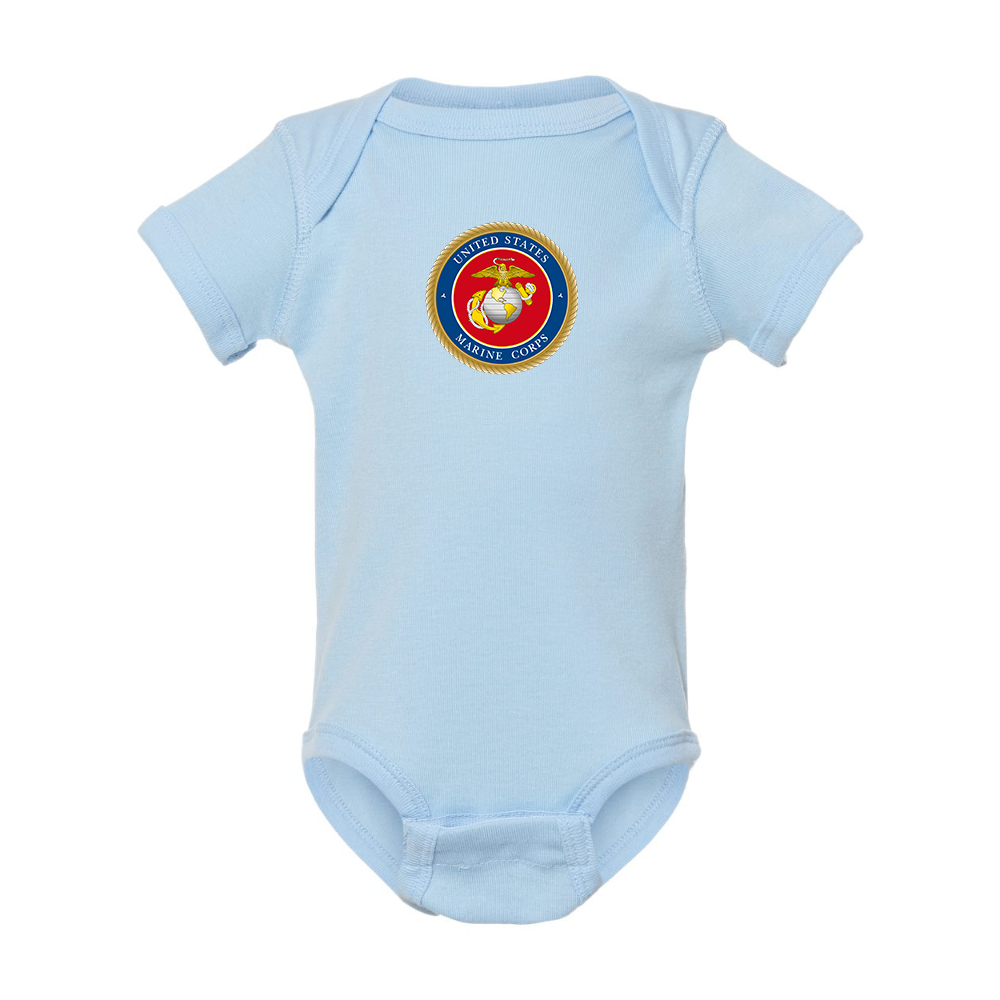 USMC Emblem Rabbit Skins Infant Baby Rib Bodysuit