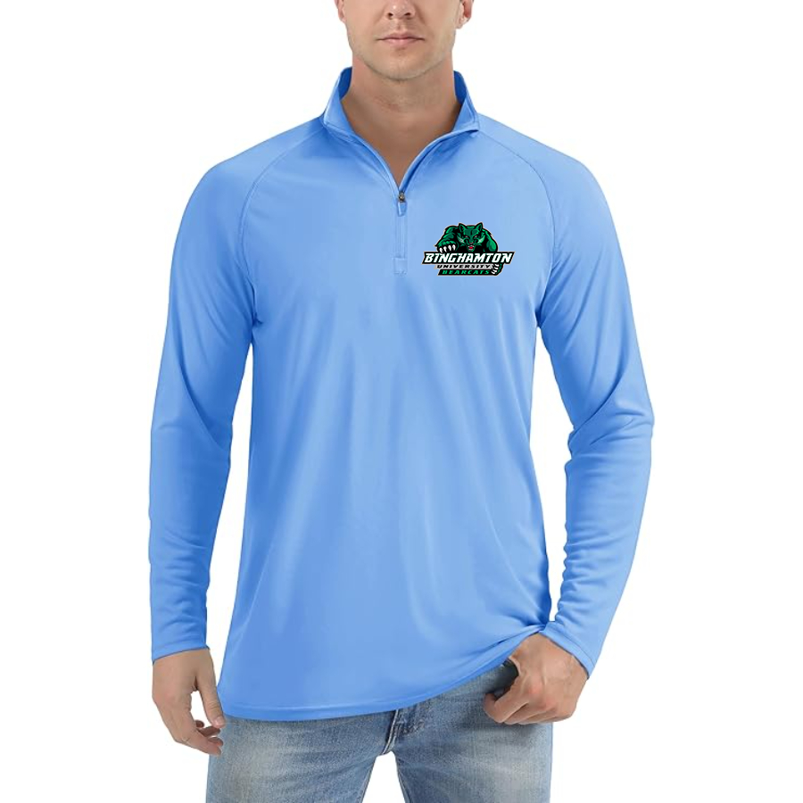 Men's Binghamton Bearcats Lightweight Quarter-Zip Athletic Shirt Long Sleeve Performance Wear