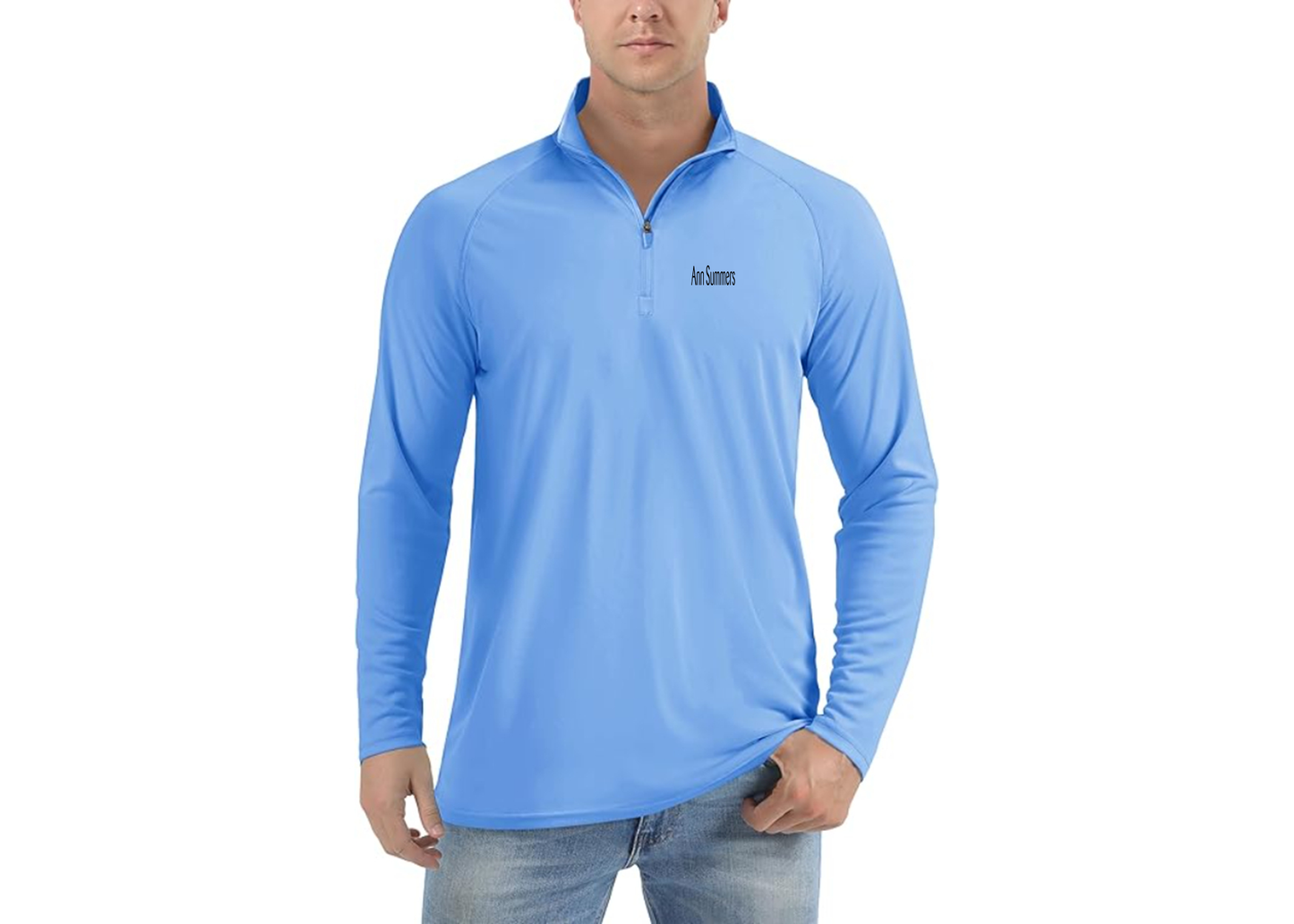 Men's Ann Summers Lightweight Quarter-Zip Athletic Shirt Long Sleeve Performance Wear
