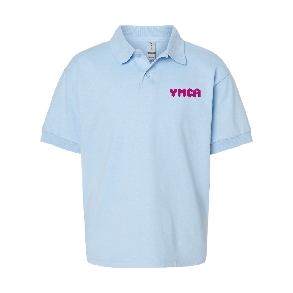 Youth YMCA Mauve Gildan Dry Blend Jersey Polo