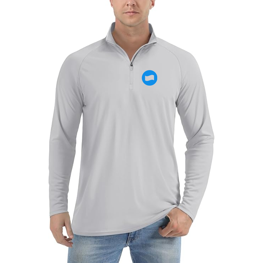 Men's Dana Logo Lightweight Quarter-Zip Athletic Shirt Long Sleeve Performance Wear