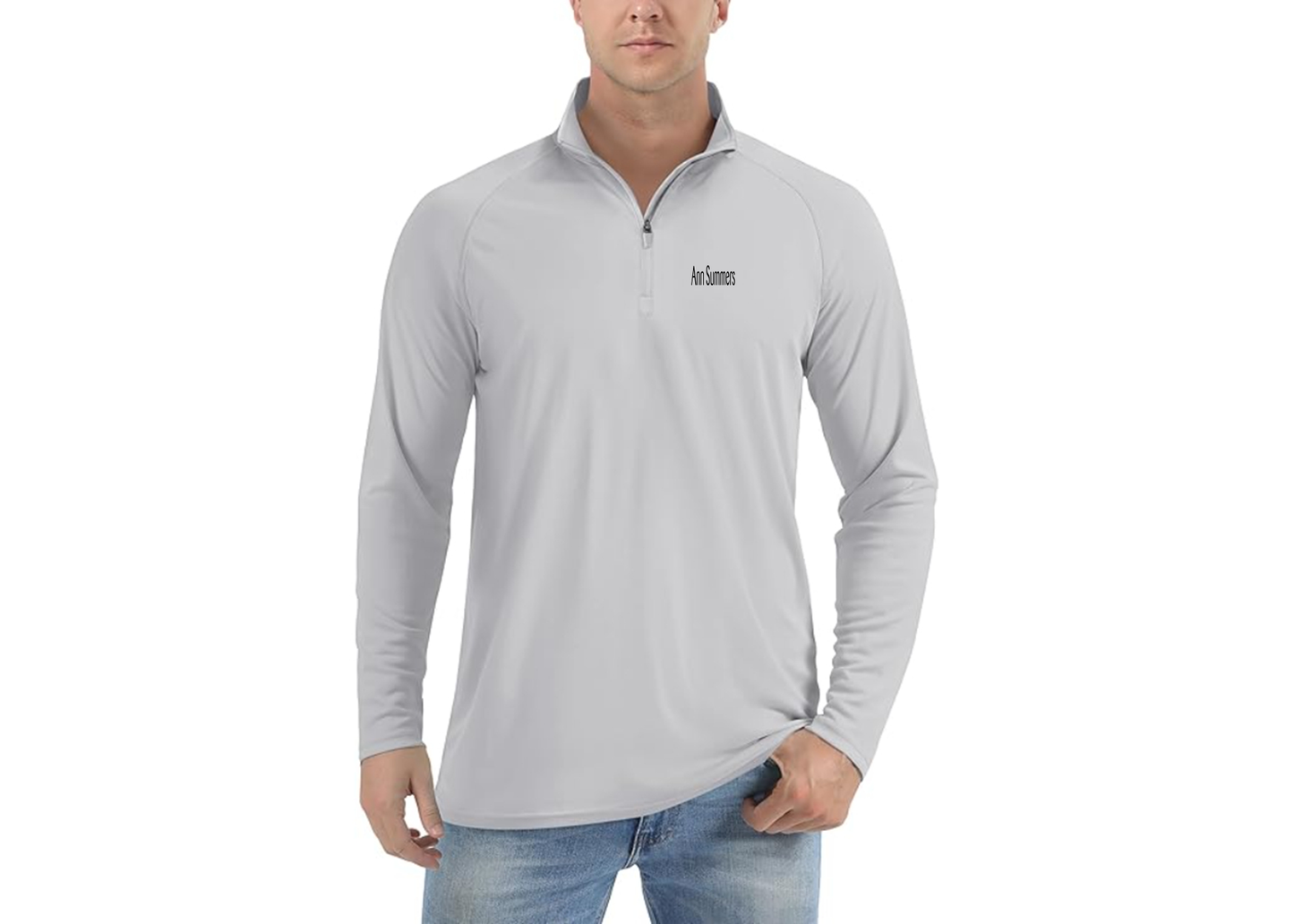 Men's Ann Summers Lightweight Quarter-Zip Athletic Shirt Long Sleeve Performance Wear