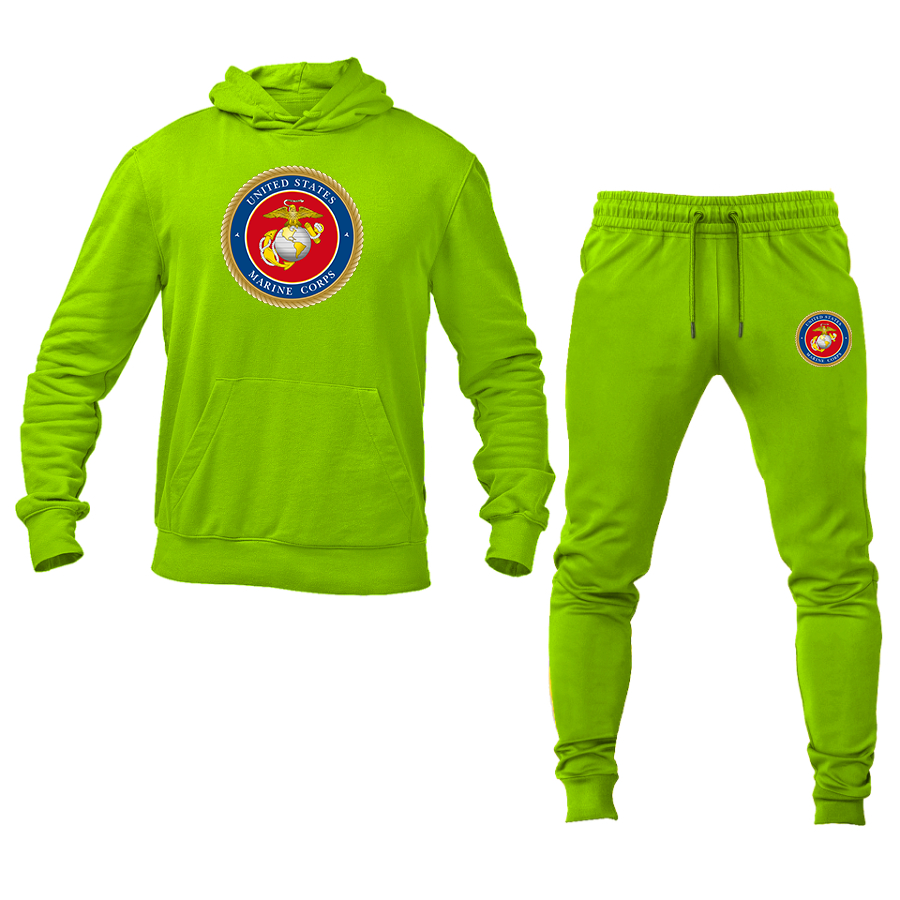 Men's USMC Emblem Hoodie Joggers Set