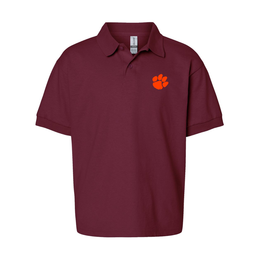 Youth Clemson Tigers Gildan Dry Blend Jersey Polo