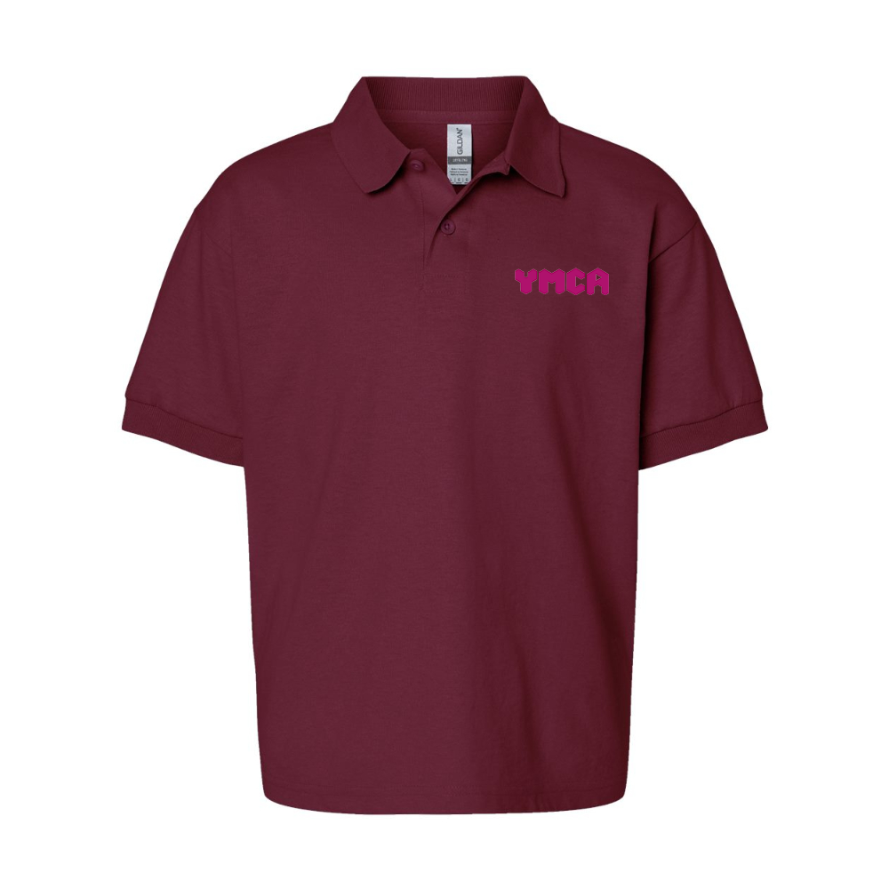 Youth YMCA Mauve Gildan Dry Blend Jersey Polo