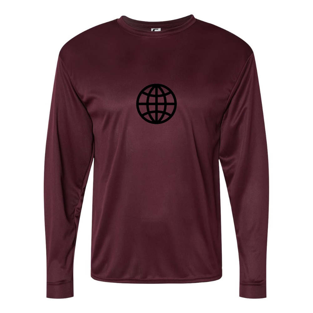Men's Internet Globe Performance Long Sleeve T-Shirt