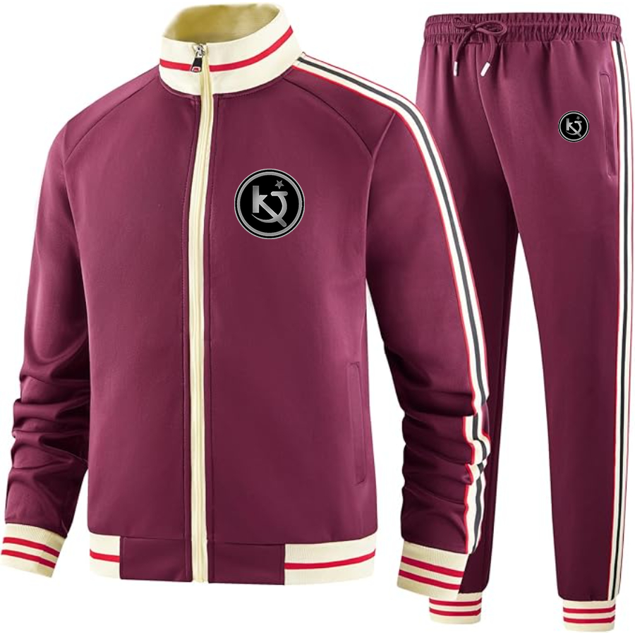 Men's Killing Joke Two Piece Designer Tracksuit with Bold Striped Accents and Zippered Front Elevated Athletic Wear
