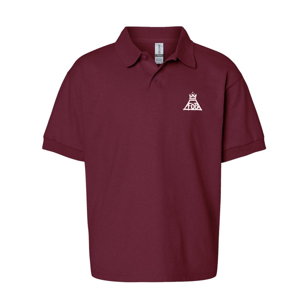 Youth Fall Out Boy Gildan Dry Blend Jersey Polo