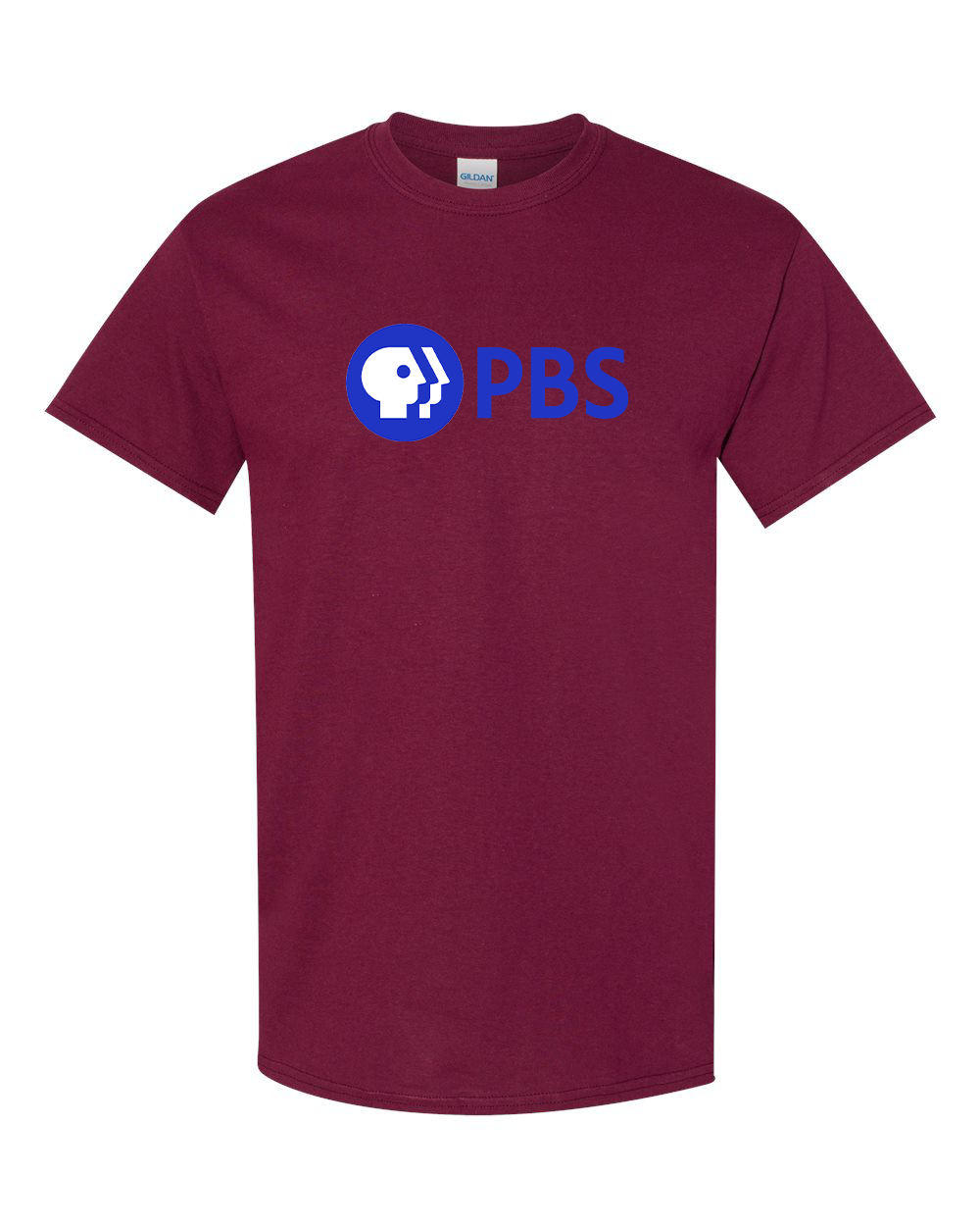 Men's PBS Blue Gildan Heavy Cotton T-Shirt