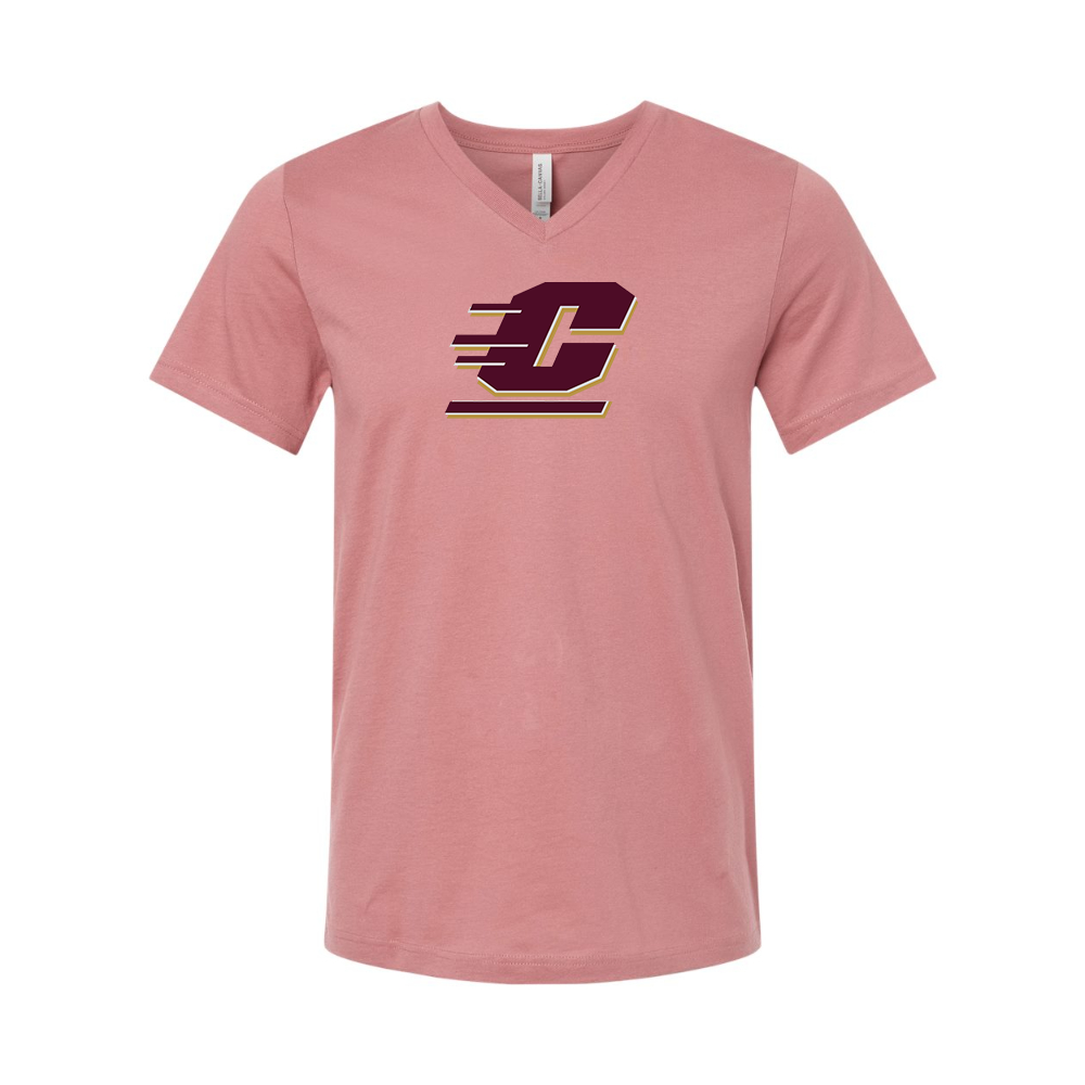 Central Michigan Chippewas BELLA CANVAS - Jersey V-Neck T-Shirt