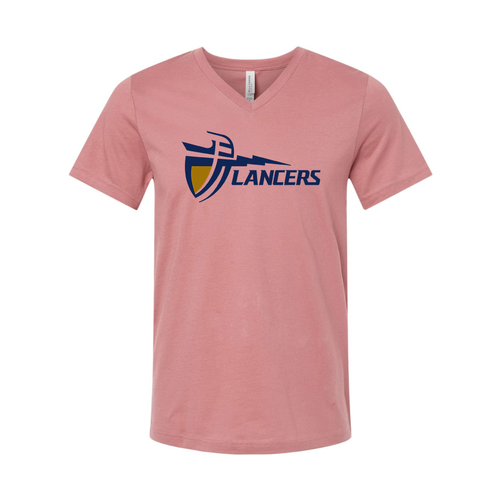 California Baptist Lancers BELLA CANVAS - Jersey V-Neck T-Shirt