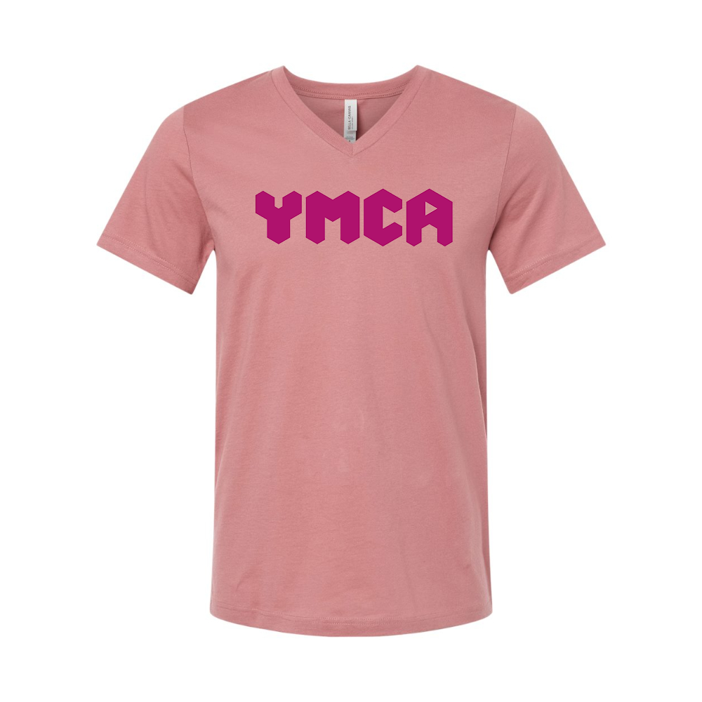 YMCA Mauve BELLA CANVAS - Jersey V-Neck T-Shirt