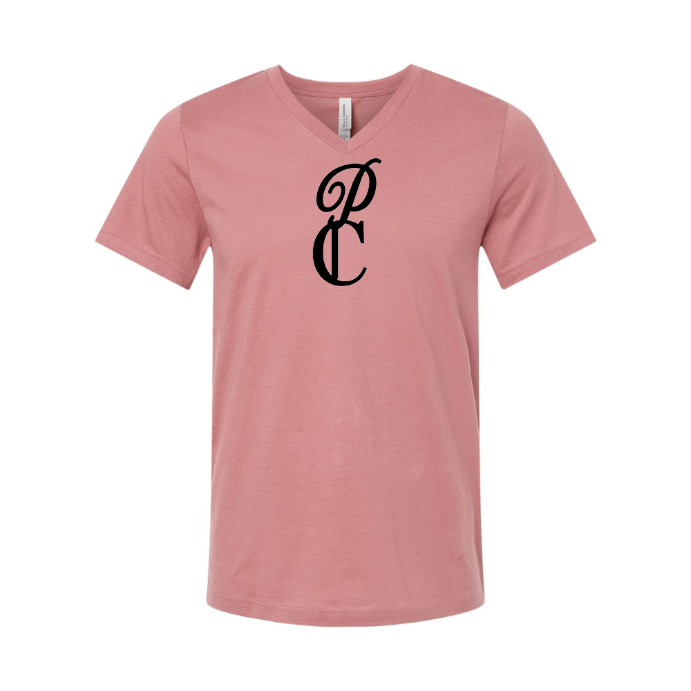 P & C Black BELLA CANVAS - Jersey V-Neck T-Shirt