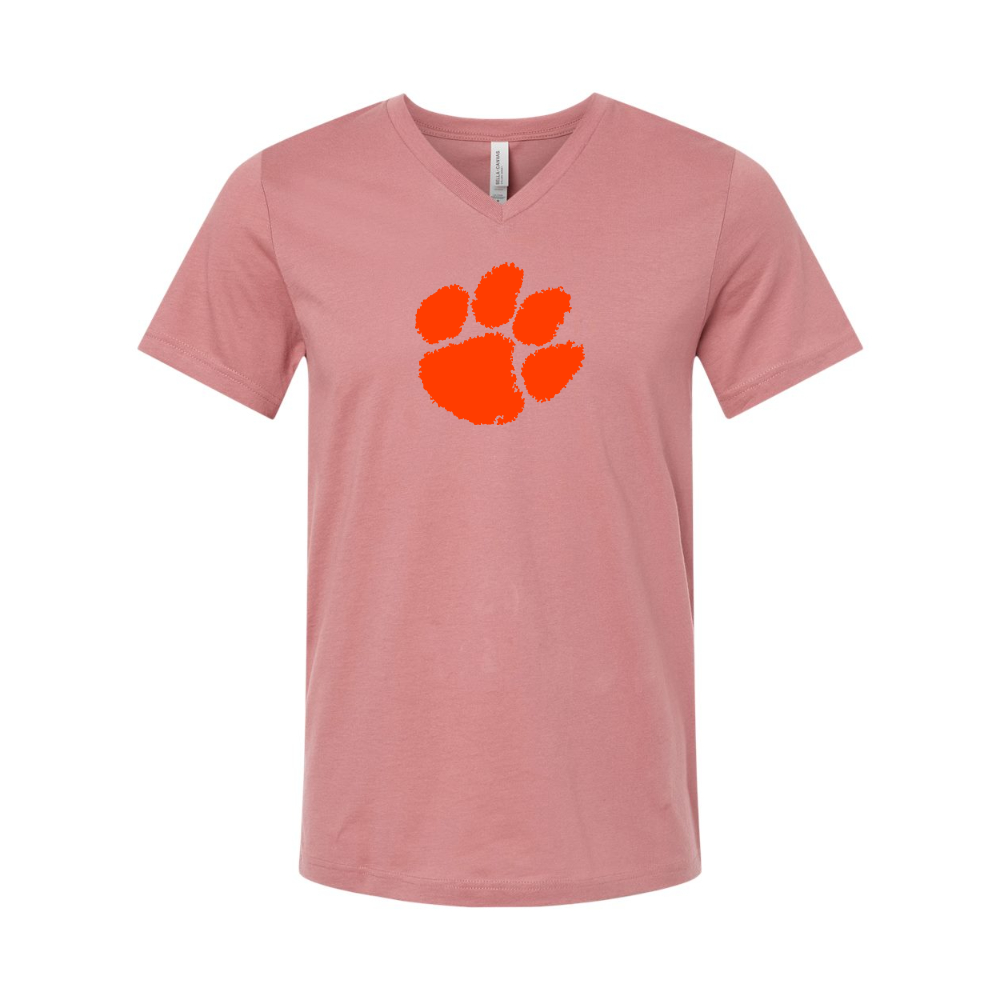 Clemson Tigers BELLA CANVAS - Jersey V-Neck T-Shirt