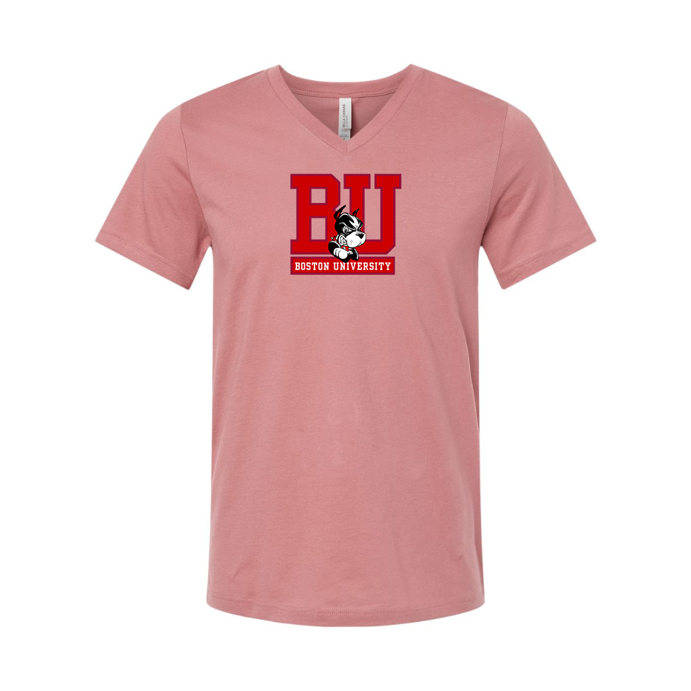 Boston University Terriers BELLA CANVAS - Jersey V-Neck T-Shirt