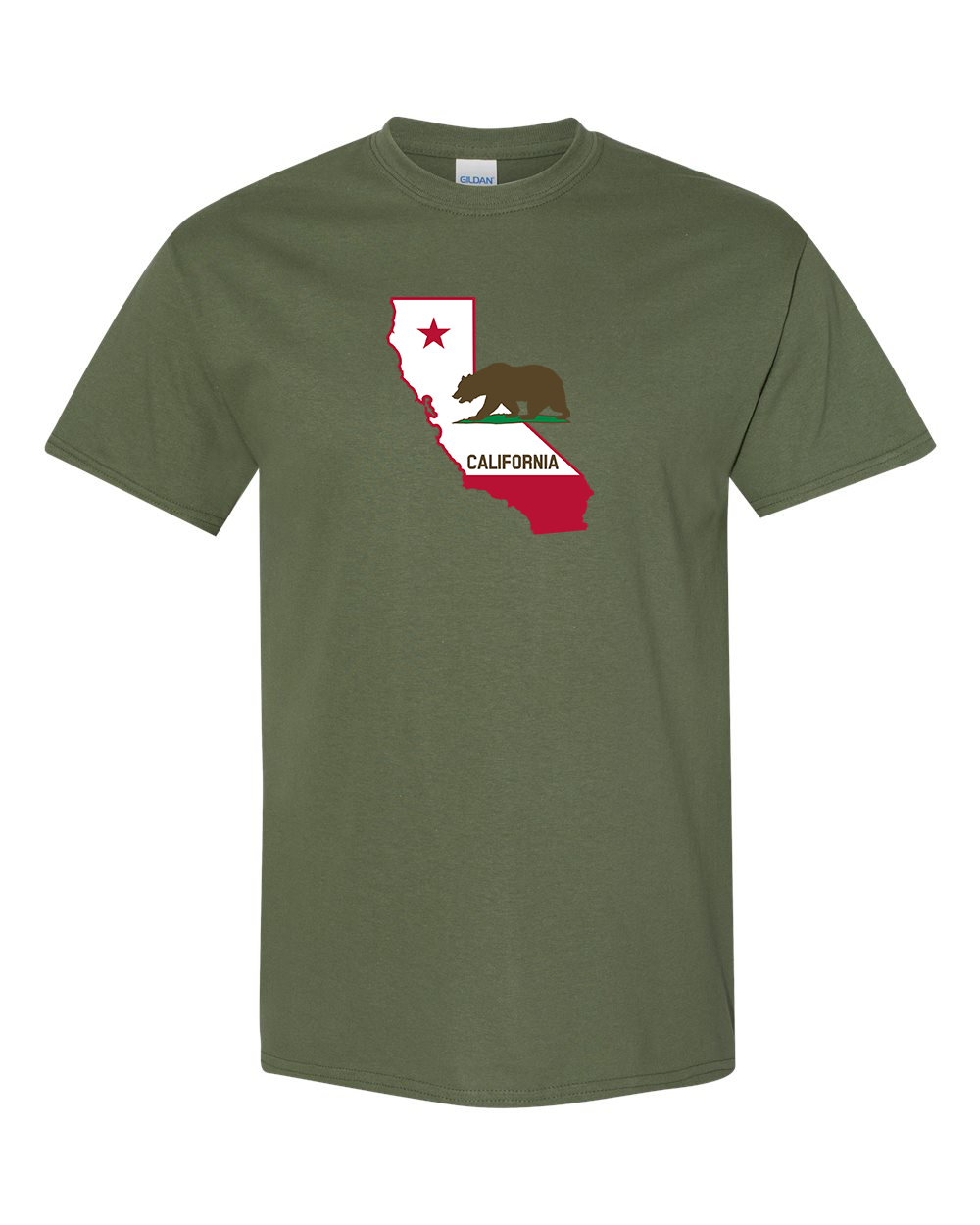 Men's California Bear Map Gildan Heavy Cotton T-Shirt