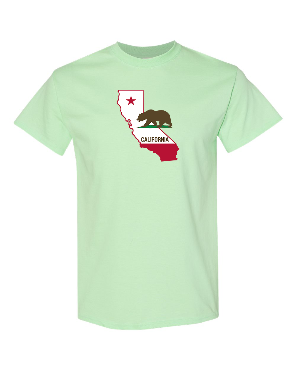 Men's California Bear Map Gildan Heavy Cotton T-Shirt