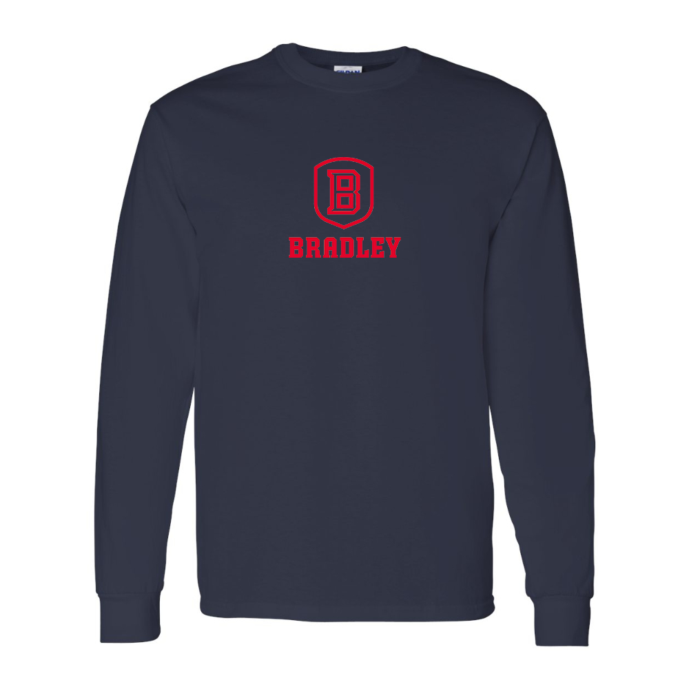 Men's Bradley Braves Gildan Heavy Cotton Long Sleeve T-Shirt