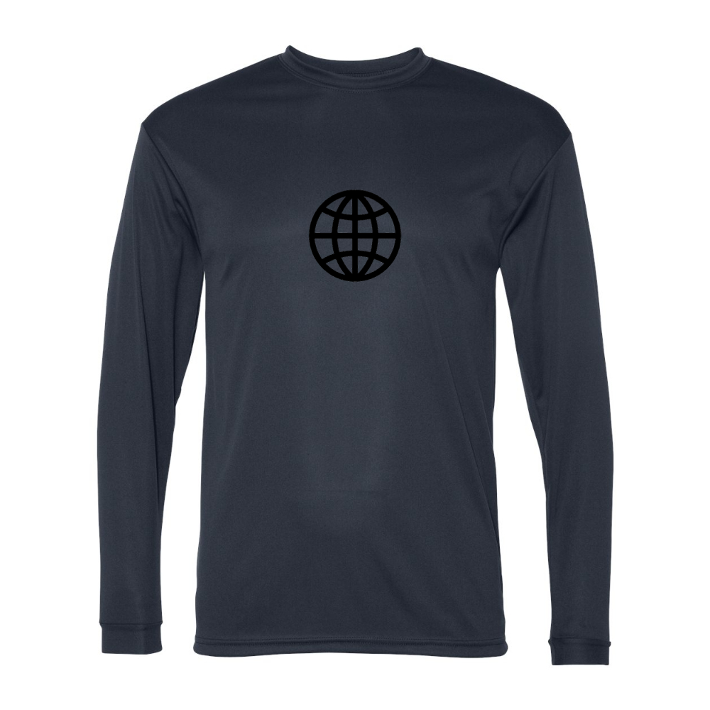 Men's Internet Globe Performance Long Sleeve T-Shirt
