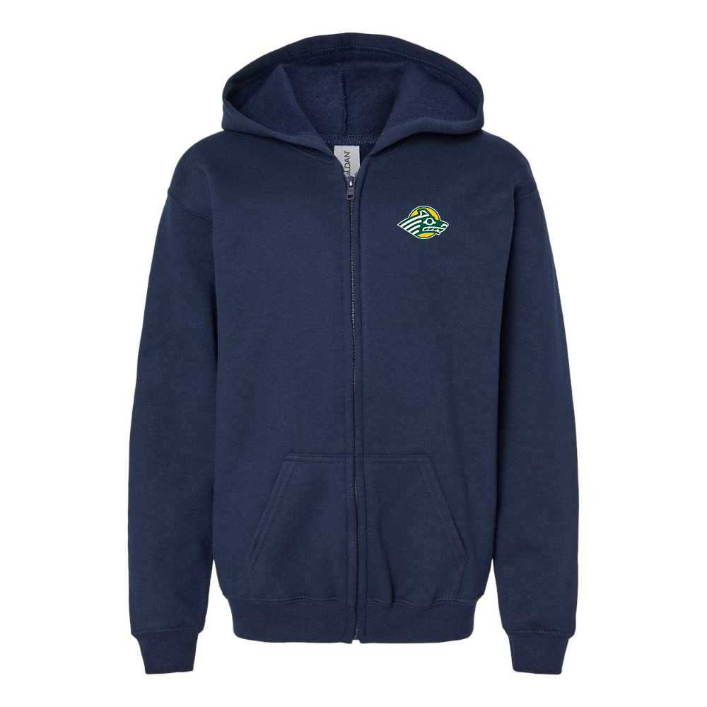 Gildan Heavy Blend Youth Alaska Anchorage Seawolves Full Zip Hooded Sweatshirt