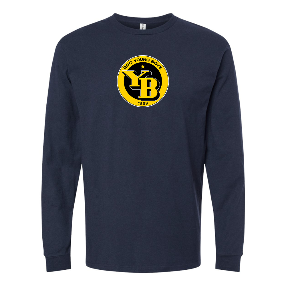 Men's Young Boys Soccer Cotton Long Sleeve T-Shirt