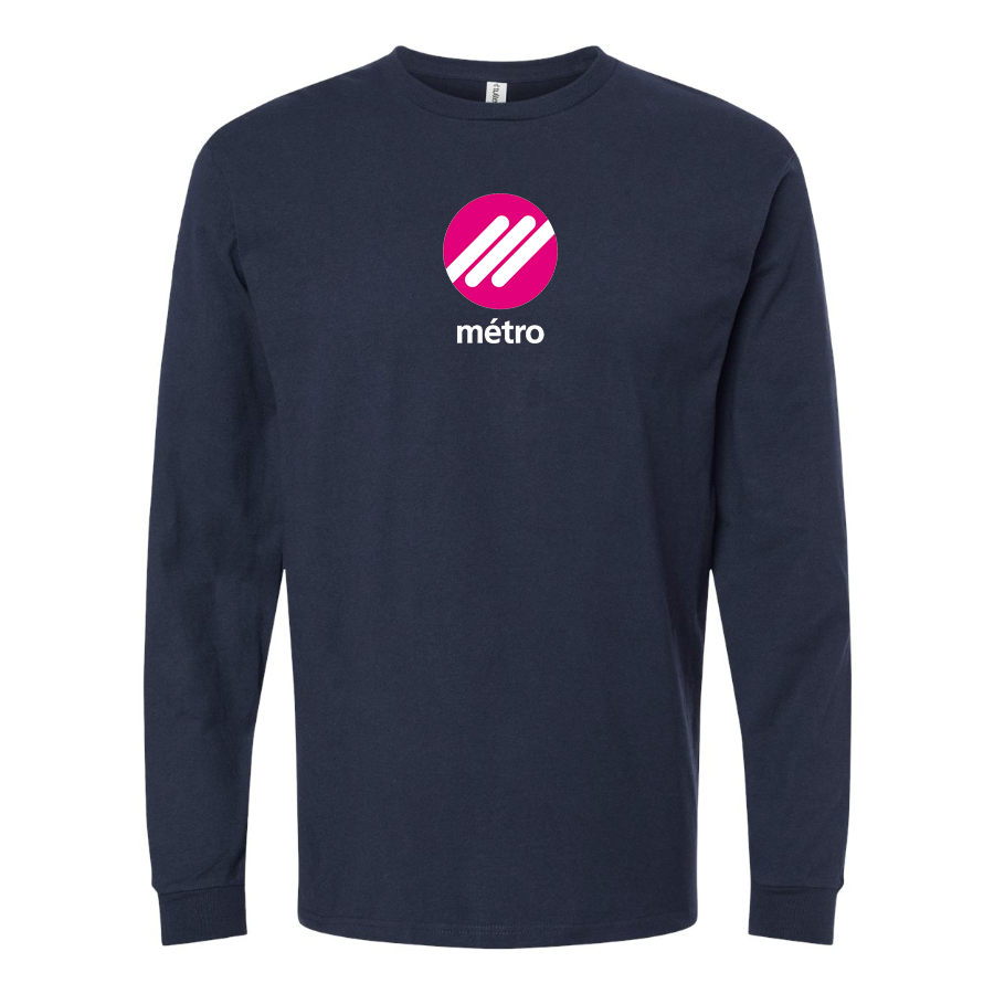 Men's Lausanne Métro Logo Cotton Long Sleeve T-Shirt
