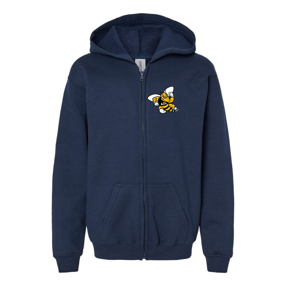 Gildan Heavy Blend Youth AIC Yellow Jackets Full Zip Hooded Sweatshirt