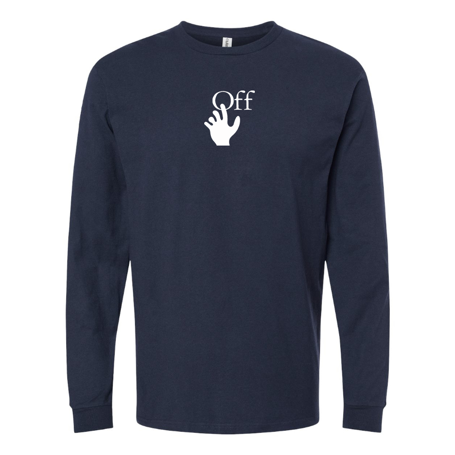 Men's Off-White Hand Logo Cotton Long Sleeve T-Shirt