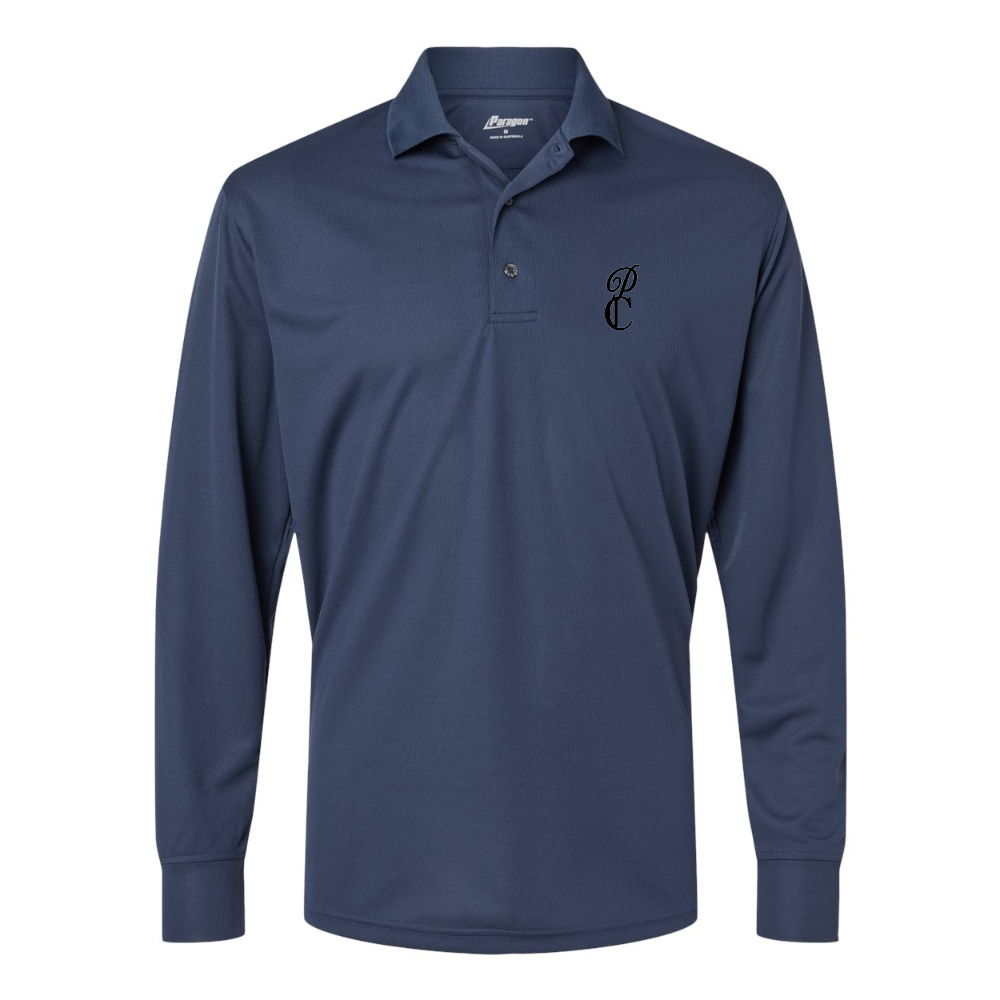 Men's P & C Black Paragon Prescott Long Sleeve Polo