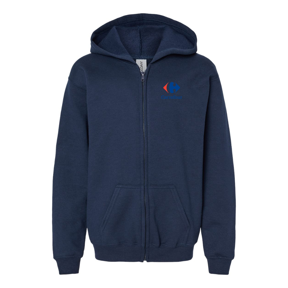 Youth Carrefour Gildan Heavy Blend Full Zip Hooded Sweatshirt
