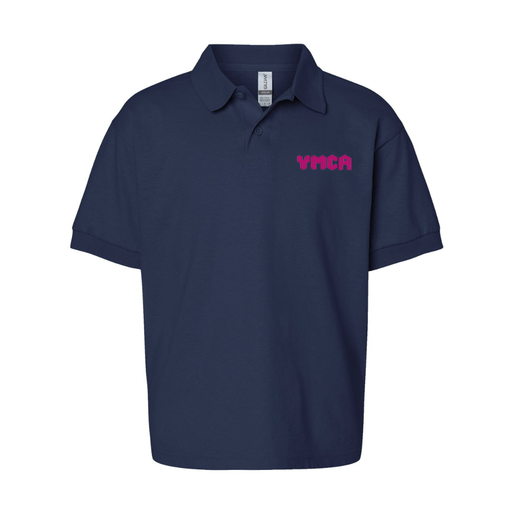 Youth YMCA Mauve Gildan Dry Blend Jersey Polo