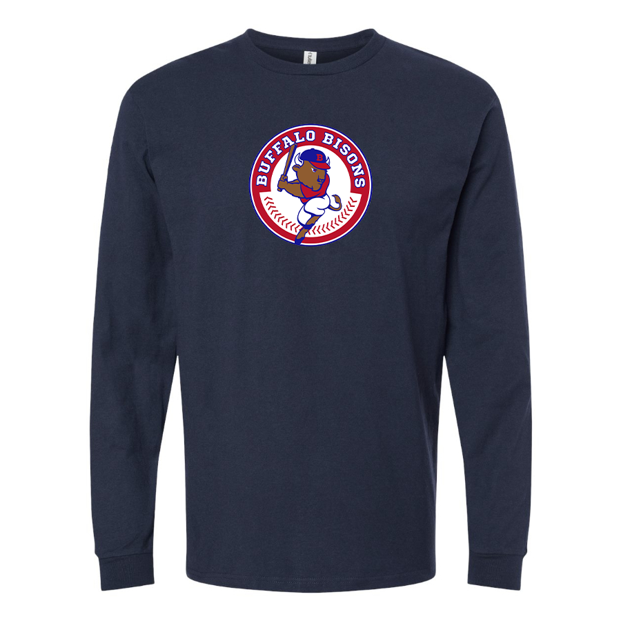 Men's Buffalo Bisons Logo Cotton Long Sleeve T-Shirt